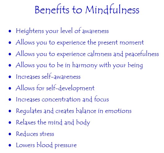 Benefits of Mindfulness List